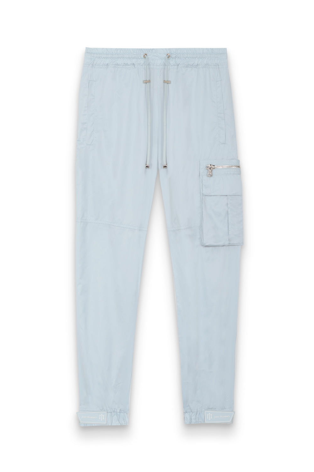 Satin pants with scratch at the ankles