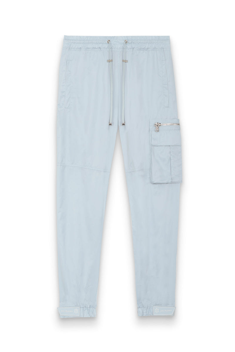 Satin pants with scratch at the ankles