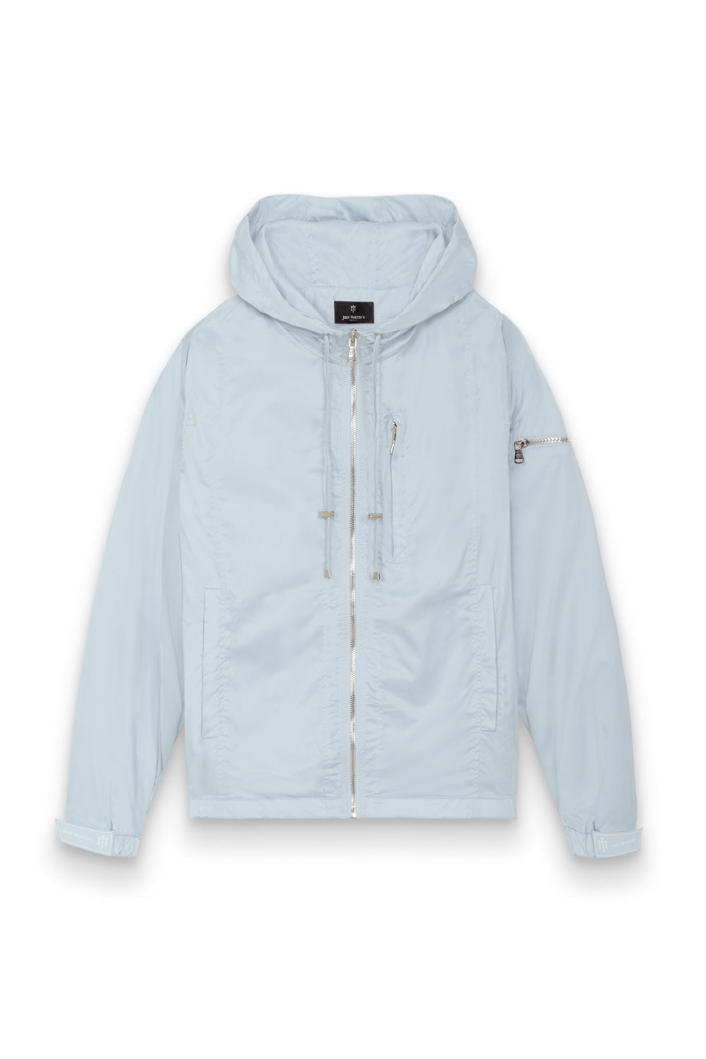 Jacket gris avec scratch au niveau des poignées, zip argenté, avec serrage sur les côtés 