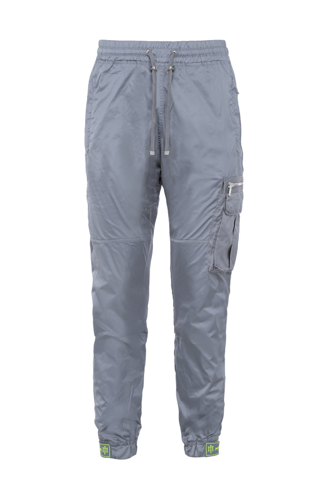 Satin pants with scratch at the ankles